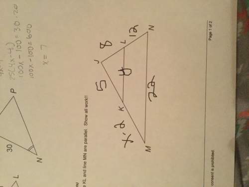 Find x and y, given that line kl and line mn are parallel. show how you got your answer.