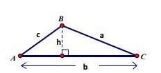Which equation represents the area of δabc?  a) a = 1/2 bc(sin a)  b) a = 1/2 ba(s
