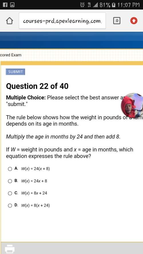 Multiply the age in months by 24 and then add 8. if w = weight in pounds and x = age in