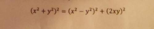 "verify the following pythagorean identity for all values of x and y"