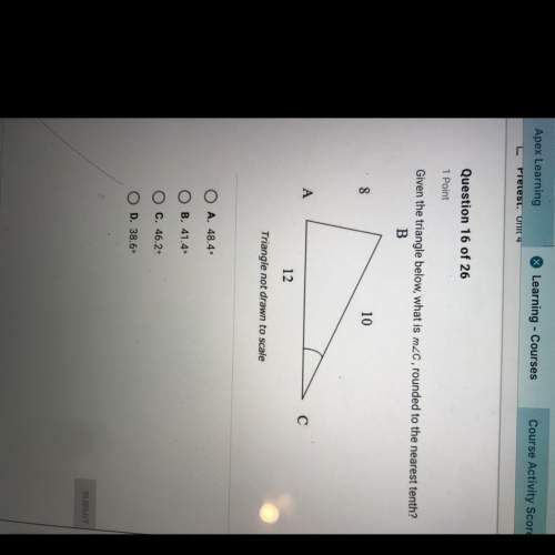 Given the triangle below, what is mc, rounded to the nearest tenth?