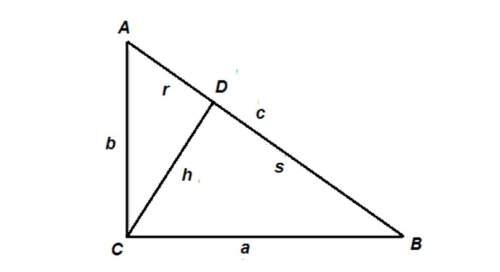 In the figure shown, abc is a right triangle with side lengths a, b, and c, and cd is an altitude to