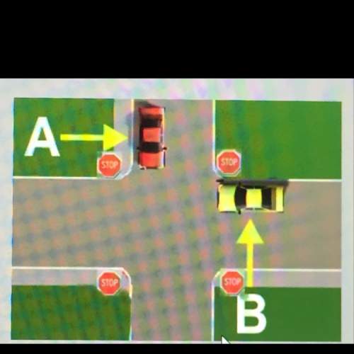 In this graphic, car b should yield to car a. true or false