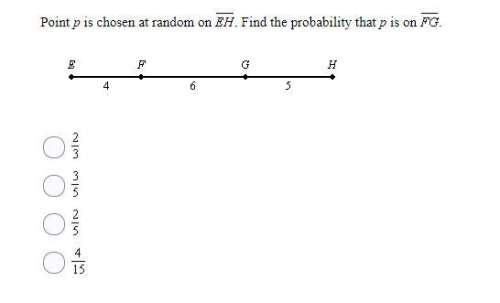 18. point p is chosen at random on eh. find the probability that p is on fg.