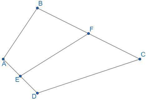 For the quadrilateral, abcd e and f are midpoints of sides  ad and  bc respe