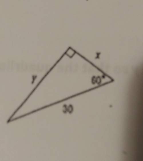Find x and y for a triangle with 60° and 30