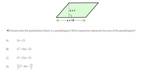 Assume that the quadrilateral shown is a parallelogram. which expression represents the area of the
