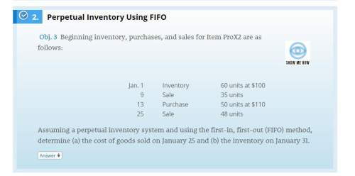 Assuming a perpetual inventory system and using the first-in, first-out (fifo) method, determine (a)