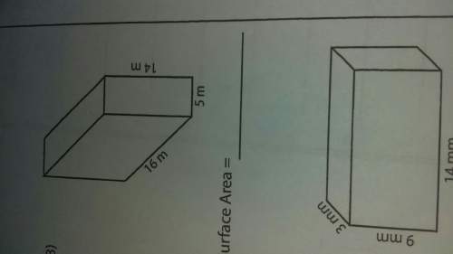 This is a picture of the rectangle prism what is the surface area of a rectangular prism. 16m 5m 14m