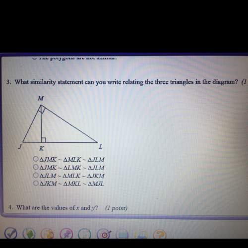 What similarity statement can you write relating the three triangles in the diagram?  -jmk~mlk