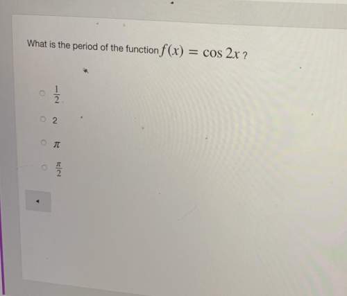 What period of the functions f(x) = cos 2x? you.