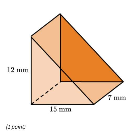 What is the volume of the triangular prism?  a.34mm b.187mm c.639mm d.1,260