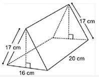 Acandy bar box is in the shape of a triangular prism. the volume of the box is 2,400 cubic centimete