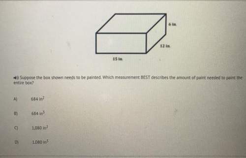 suppose the box shown needs to be painted. which measurement best describes the amount of pai