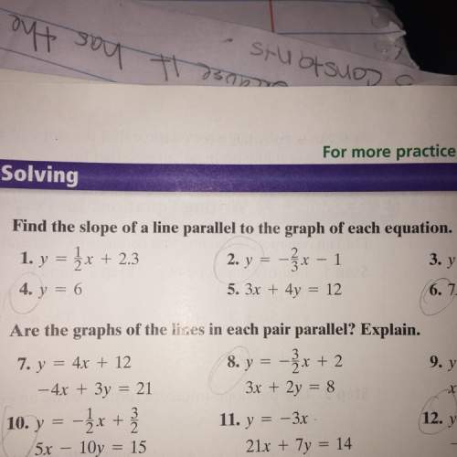 Find the slope of a line parallel to the graph of each question y=-1/2x-1