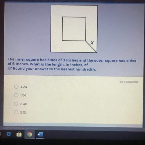 The inner square has sides of 3 inches and the outer square has sides of 6 inches. what is the