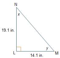 What is the approximate value of y − x? (a.) 4.9° (b.) 6.2° (c.) 11.1° (d.)17.2°  its not a