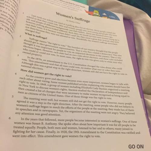 (whoever answers first gets ! ) how does the author of "woman's suffrage" support the po