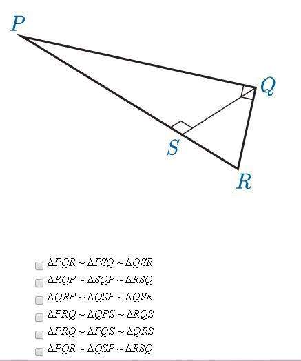 Which of the following similarity statements about the triangles in the figure are true?
