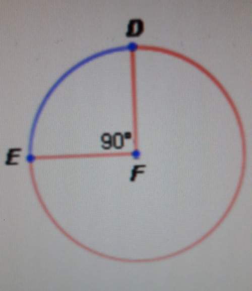 The circumference of circle f is 72 cm. what is the length of arc de (the minor arc)?