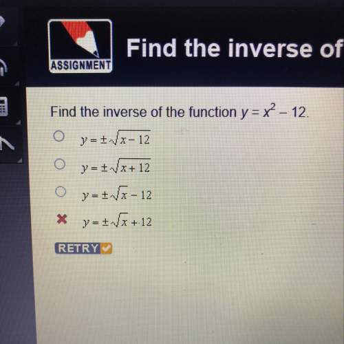 Find the inverse of the function y=x^2-12