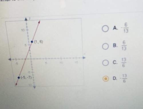 What is the slope of the line (1,6) and (-5, -7)