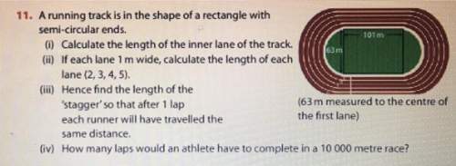 Can someone me with (i) and (ii)?  - (i) calculate the length of the inner lane of the