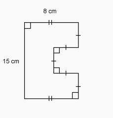 What is the area, in square centimeters, of the figure shown.