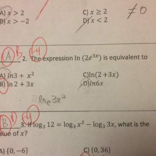 Why is #2 the expression ln(2e)^3x equivalent to choice b?