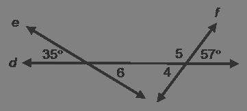 For the diagram shown, find the measures of angles 4, 5, and 6. m∠4 = degrees