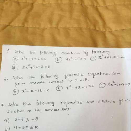 Solve the following quadratic equations (q6 only)