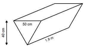 What is the volume of the triangular prism?  a) 90,000 cm3  b) 180,000 cm3  c) 360