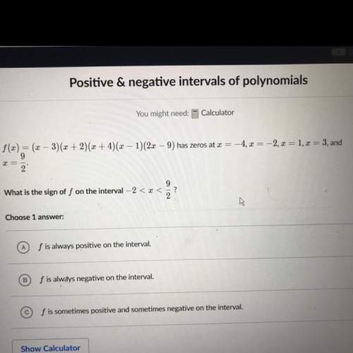What is the sign of f on the interval -2