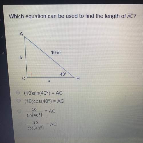 Which equation can be used to find the length of ac?