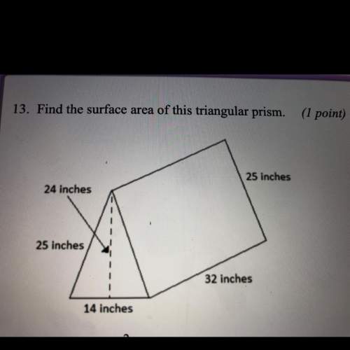 Find the surface area of this triangular prism.  a.2,216in  b.2,352in  c.2,384in