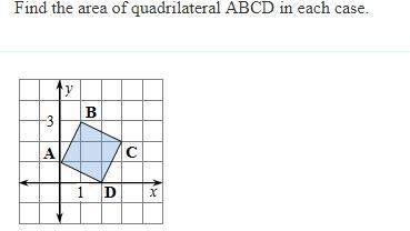 Asap! find the area of quadrilateral abcd in each case.