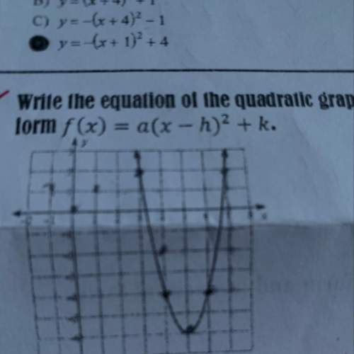 Write the equation of the quadratic graph in the form f(x)= a(x-h)^2+k