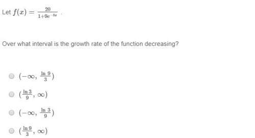 Over what interval is the growth rate of the function decreasing?