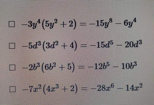 Which equations are correct? select each correct answer