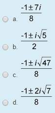 What are the solutions of 4x2 + x = −3?  select one: