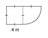 Aquarter circle is attached to the side of a square as shown. what is the best approxima