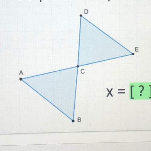 Triangle acb is congruent to triangle dce. a = 50°. c = 45°. d = 10x. what does x equal?
