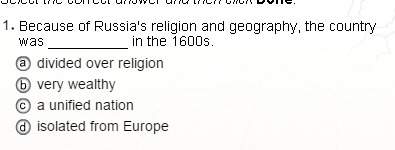 Because of russia's religion and geography the country was blank in the 1600s