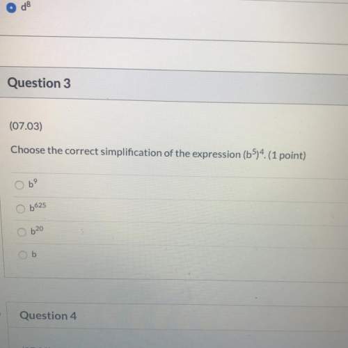 Choose the correct simplification of the expression (b^5)4