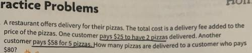 How many pizzas are delivered to a customer who pays $80?