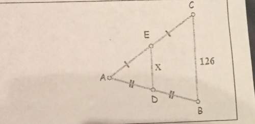 De is the midpoint mid segment of abc . how would i determine the value of x