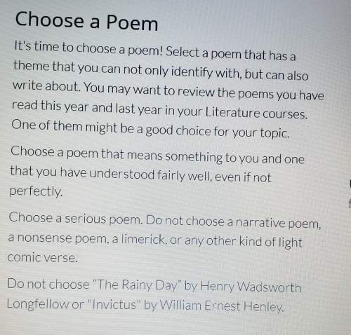 (can someone me out with this assignment that's good with poems. will mark brainliest as soon as it