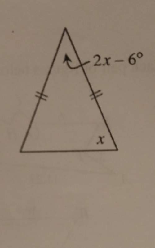 Identify the angle relationship, write an equation and solve for x.