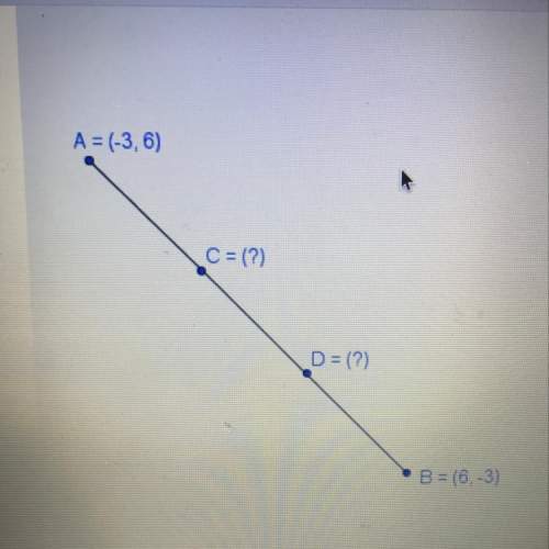 in the diagram, c and d are located such that ab is divided into three equal parts. what are