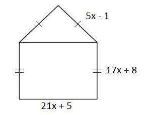 Amodel of a house is shown. what is the perimeter, in units, of the model? you must show your work